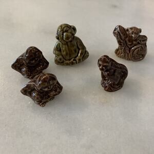 Lot of 5 Wade Red Rose Tea Porcelain Figurines Monkey, Chimp, Gorilla, Orangutan